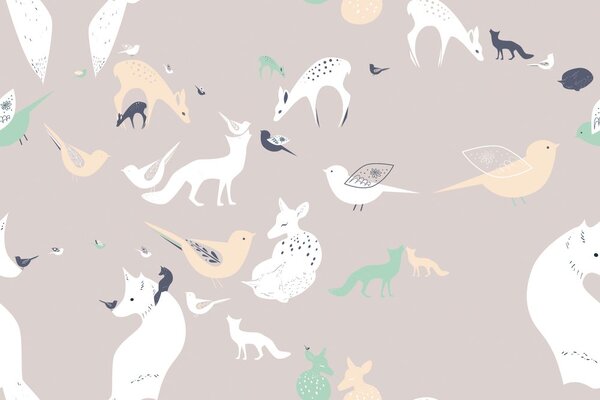 Carta da parati – Convivenza degli animali del bosco