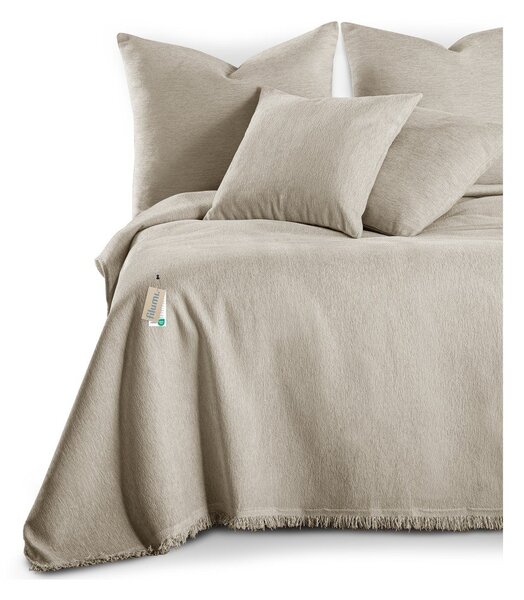 Copriletto beige in ciniglia 220x240 cm Talo – Filumi
