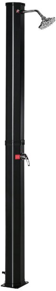 VivaGarden Doccia da Giardino Solare Riscaldata 55 con Serbatoio da 35 Lt e Miscelatore Nero