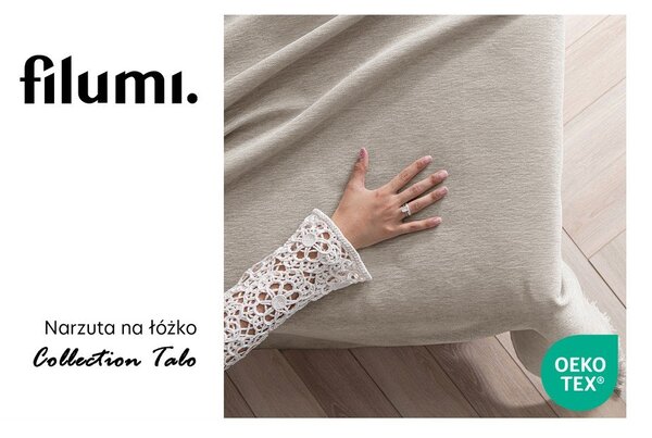 Copriletto beige in ciniglia 220x240 cm Talo – Filumi