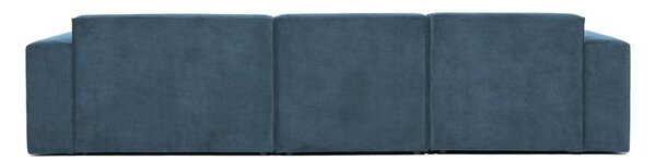 Divano angolare componibile blu (con penisola a destra) con rivestimento in velluto a coste Sting – Scandic