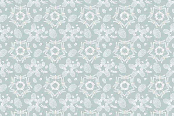 Carta da parati – Libellule blu nel cerchio Mandala