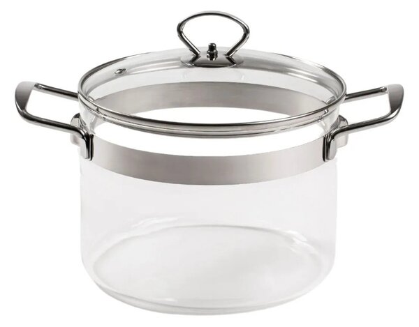 Belissam Pentola 20cm 3,6L Coperchio Vetro Borosilicato x Gas Elettrico Induzione con Adattatore Optional Forno 200°
