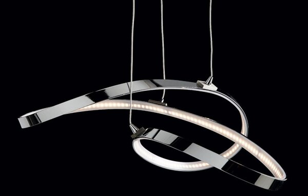 NEBULA PICCOLA LAMPADARIO SOSPENSIONE IN METALLO CROMATO LED 23W 3000K MODERNO ECONOMICO