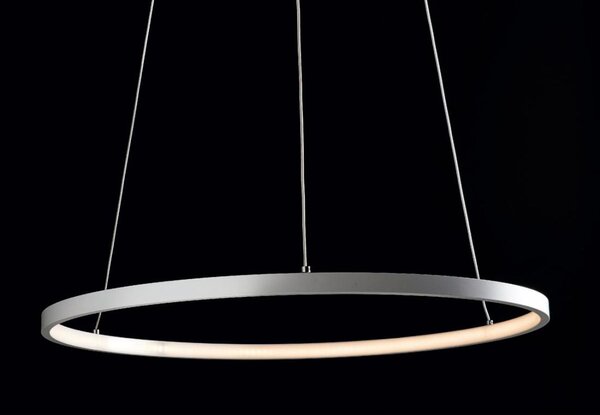 ANELLI SOSPENSIONE LAMPADARIO IN METALLO BIANCO DIAMETRO 60 CM 18W LED ECONOMICO