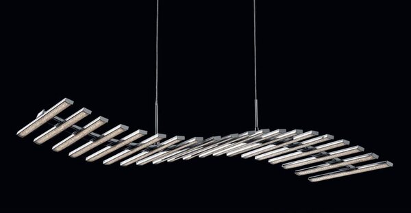ONDA SOSPENSIONE LAMPADARIO CROMO LUCIDO CON LED INTEGRATO 60W MODERNO