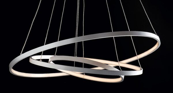 ANELLI 3 SOSPENSIONE A LAMPADARIO METALLO BIANCO LED 58 BIANCO CALDO ILLUMINANDO