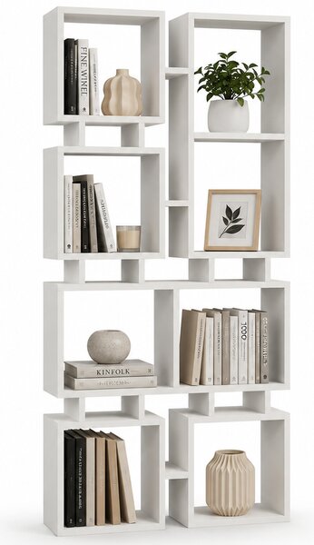 Libreria Moderna 79x24x166,5 cm Scaffalatura 4 Ripiani Bianco