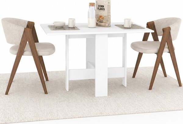 Tavolo Salvaspazio Consolle Allungabile 30-130x76 cm Artemio in Legno Bianco
