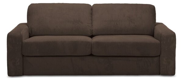 Divano marrone allungabile con rivestimento in velluto a coste 195 cm Nona – Makamii