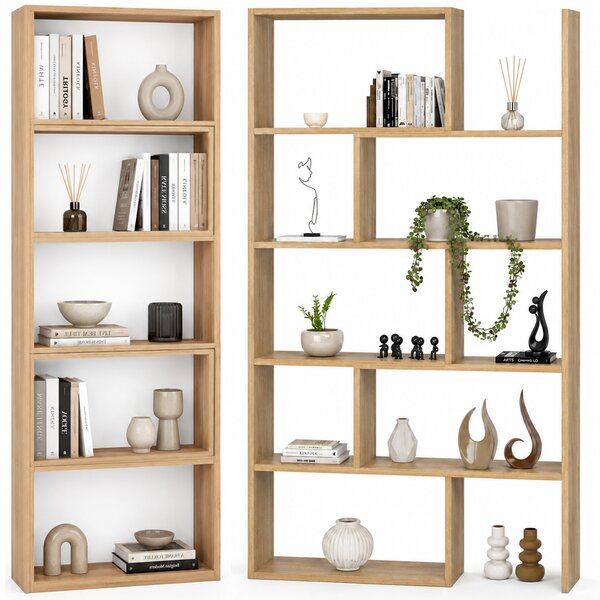 Libreria Modulare Apribile 72x22x200 cm Scaffale Libri Componibile in Legno Quercia
