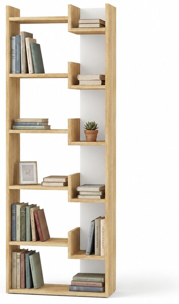 Libreria a 6 Ripiani 60,5x22x162,5 cm Scaffalatura Verticale Moderna Quercia