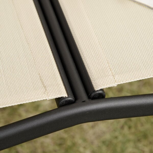 VivaGarden Dondolo da Giardino 2 Posti con Tettuccio Parasole in Acciaio/Poliestere Dimensioni 140x118x162 cm colore Beige