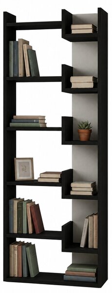 Libreria a 6 Ripiani 60,5x22x162,5 cm Scaffalatura Verticale Moderna Antracite