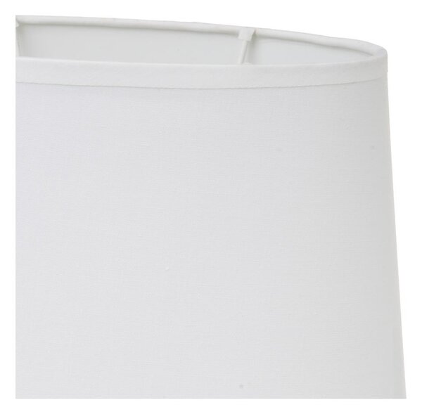 Lampada da tavolo in ceramica bianca e beige con paralume in tessuto (altezza 30 cm) - Casa Selección