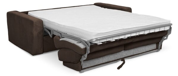 Divano marrone allungabile con rivestimento in velluto a coste 195 cm Nona – Makamii