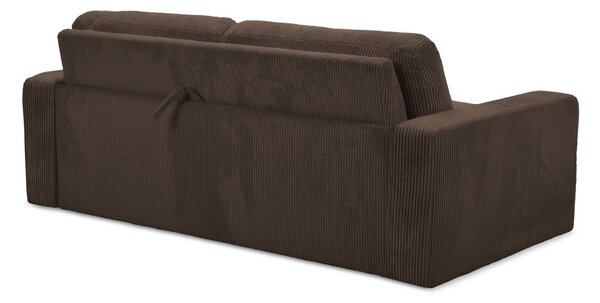 Divano marrone allungabile con rivestimento in velluto a coste 195 cm Nona – Makamii