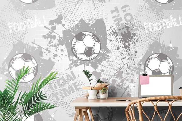 Carta da parati – Pallone da Calcio in Grigio