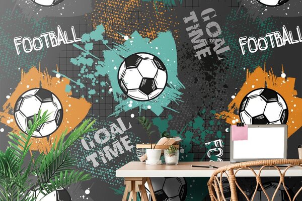 Carta da parati – Pallone da Calcio in Stile Moderno