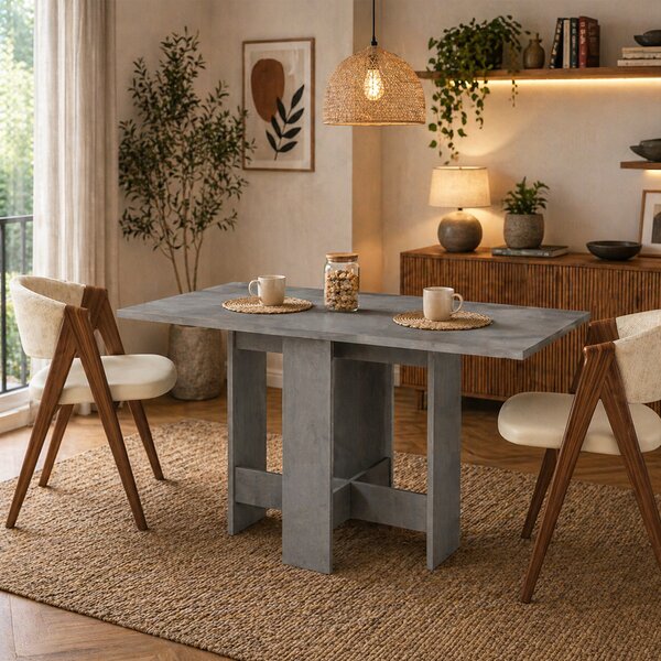 Tavolo Salvaspazio Consolle Allungabile 30-130x76 cm Artemio in Legno Grigio Retro
