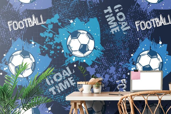 Carta da parati – Pallone da Calcio in Blu