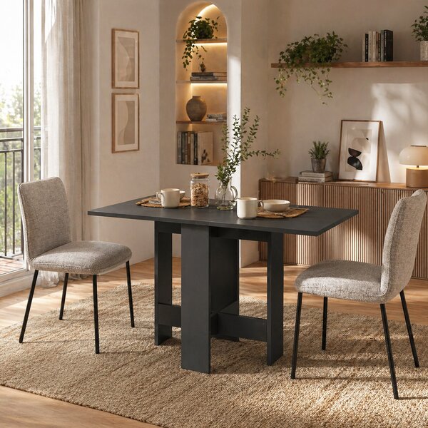 Tavolo Salvaspazio Consolle Allungabile 30-130x76 cm Artemio in Legno Antracite