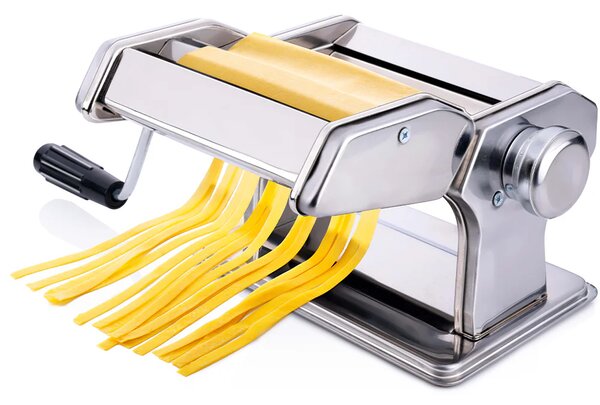 Macchina per la Pasta Fresca Manuale 20,5x20,2x15,2 cm con Morsetto da Tavolo in Acciaio Inox