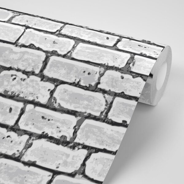 Carta da parati – Mattone Grigio Dipinto