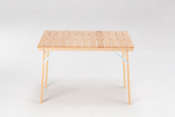 Tavolo Pieghevole Salvaspazio da Giardino 80x120x72 cm Garden in Legno Verniciato Naturale