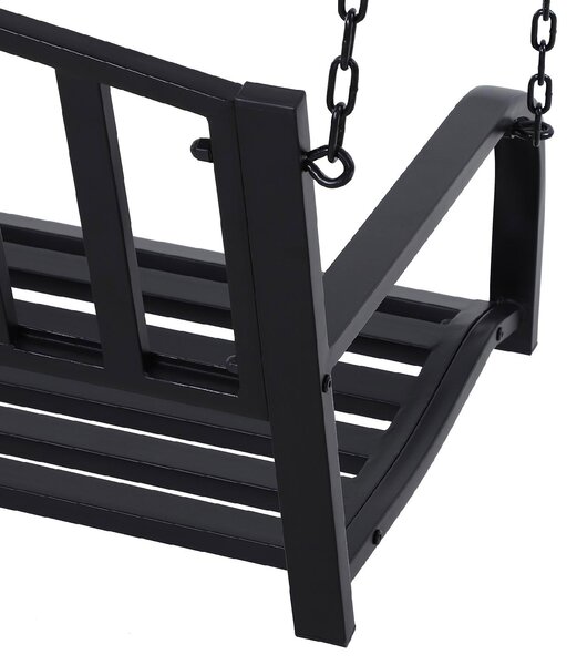 VivaGarden Dondolo da Giardino 2 Posti in Metallo Dimensioni 127x60x47 cm colore Nero