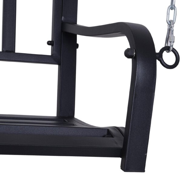 VivaGarden Dondolo da Giardino 2 Posti in Metallo Dimensioni 127x60x47 cm colore Nero