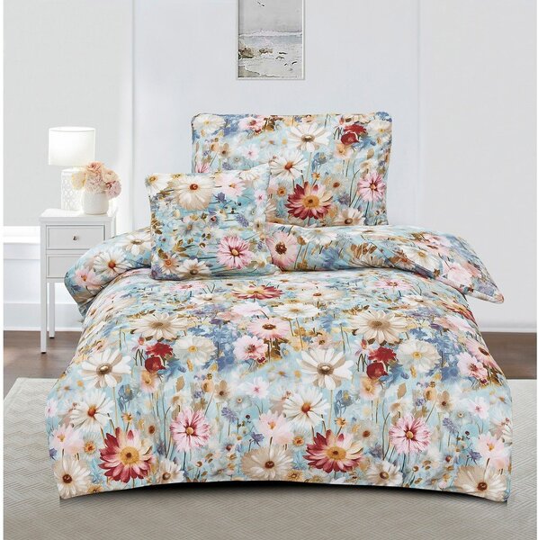Set copripiumino e federa in microsatinato per letto singolo 3 pezzi 140x200 cm Rachel – My House