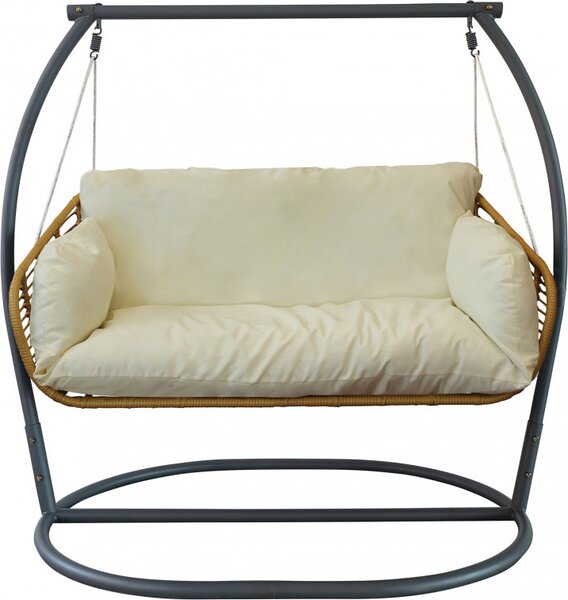 VivaGarden Dondolo da Giardino 2 Posti in Metallo Dimensioni 150x160x105 cm colore Legno
