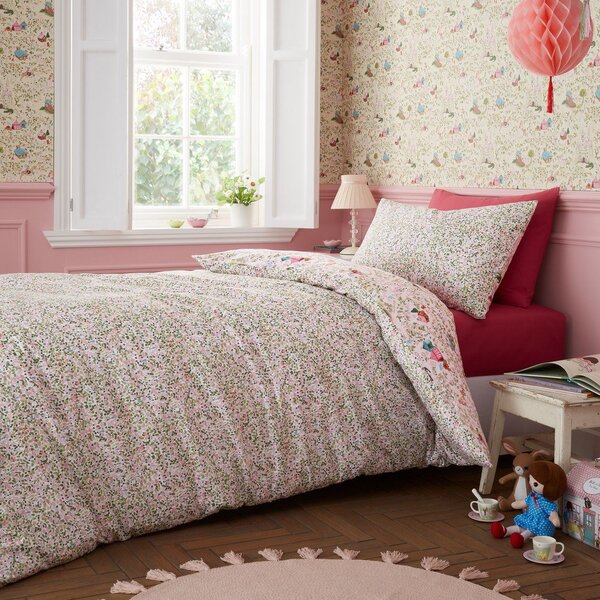 Set copripiumino e federa da bambini rosa in cotone per letto singolo 135x200 cm Fairytale – Belle & Boo