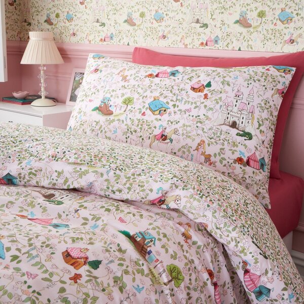 Set copripiumino e federa da bambini rosa in cotone per letto singolo 135x200 cm Fairytale – Belle & Boo