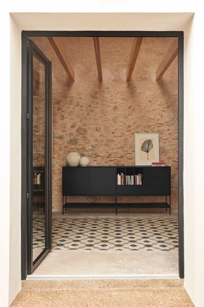 Cassettiera nera 220x98x45 cm Platt – Teulat