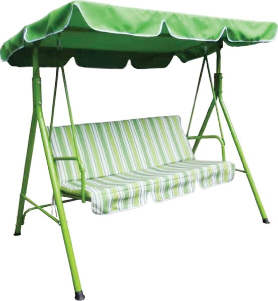 VivaGarden Dondolo da Giardino 3 Posti con Tettuccio Parasole in Acciaio Dimensioni 170x110x153 cm colore Verde - Many