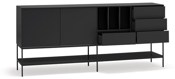 Cassettiera nera 220x98x45 cm Platt – Teulat