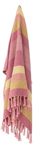 Coperta gialla e rosa in cotone riciclato 130x160 cm Isnel – Bloomingville