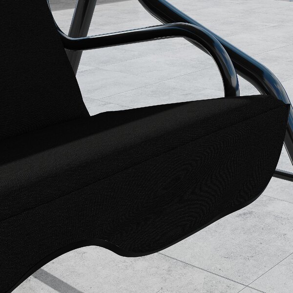 VivaGarden Dondolo da Giardino 3 Posti con Tettuccio Parasole in Acciaio/Poliestere Dimensioni 170x110x153 cm colore Nero