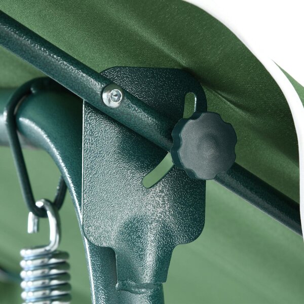 VivaGarden Dondolo da Giardino 3 Posti con Tettuccio Parasole in Acciaio/Poliestere Dimensioni 170x110x153 cm colore Verde/Bianco