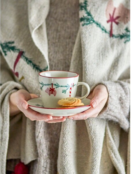 Tazza color crema in gres a tema natalizio 380 ml Yule – Bloomingville