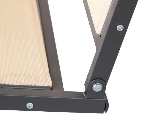 VivaGarden Dondolo da Giardino 3 Posti con Tettuccio Parasole in Acciaio/Poliestere Dimensioni 175x118x159 cm colore Beige