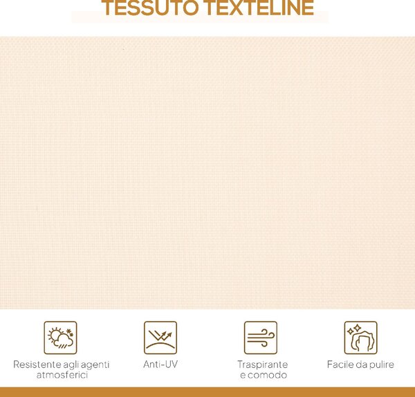 VivaGarden Dondolo da Giardino 3 Posti con Tettuccio Parasole in Acciaio/Poliestere Dimensioni 175x118x159 cm colore Beige