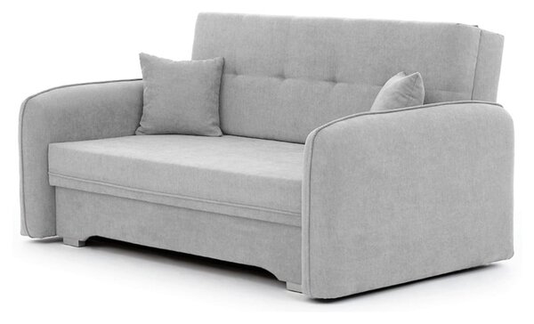 Divano grigio chiaro allungabile/con contenitore e rivestimento in ciniglia 155 cm Laine – ELTAP