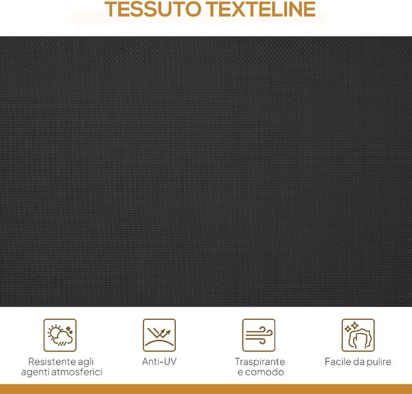 VivaGarden Dondolo da Giardino 3 Posti con Tettuccio Parasole in Acciaio/Poliestere Dimensioni 175x118x159 cm colore Nero