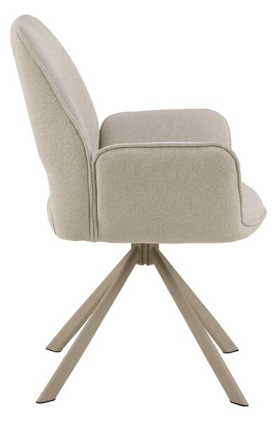 Sedia da pranzo beige in imbottito con braccioli Graham – Actona