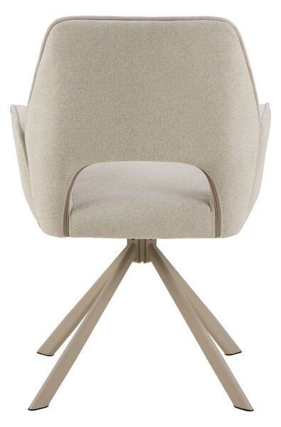 Sedia da pranzo beige in imbottito con braccioli Graham – Actona
