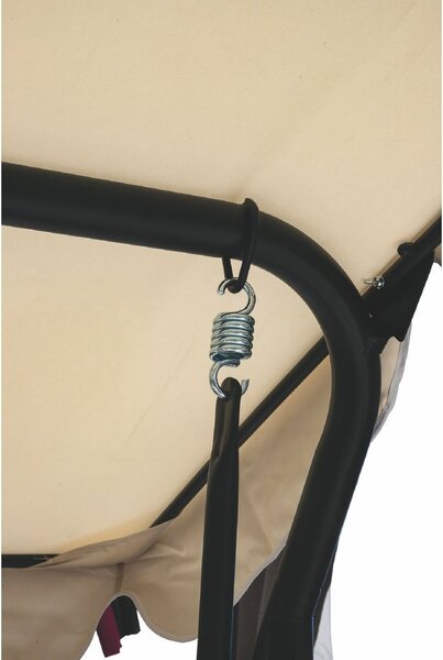 Galileo Dondolo da Giardino 3 Posti con Tettuccio Parasole in Metallo Dimensioni 215x140x170 cm colore Ecr/Nero - Deluxe