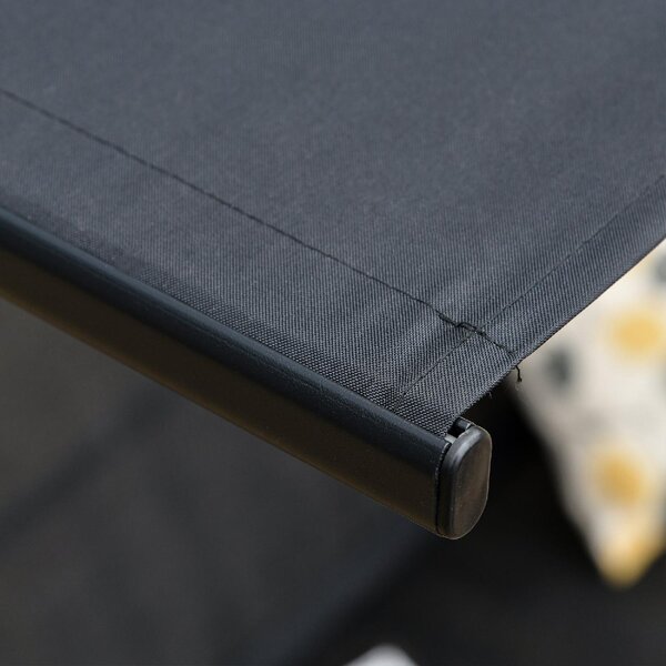VivaGarden Dondolo da Giardino 3 Posti con Tettuccio Parasole in Metallo/Poliestere Dimensioni 172x110x155 cm colore Nero